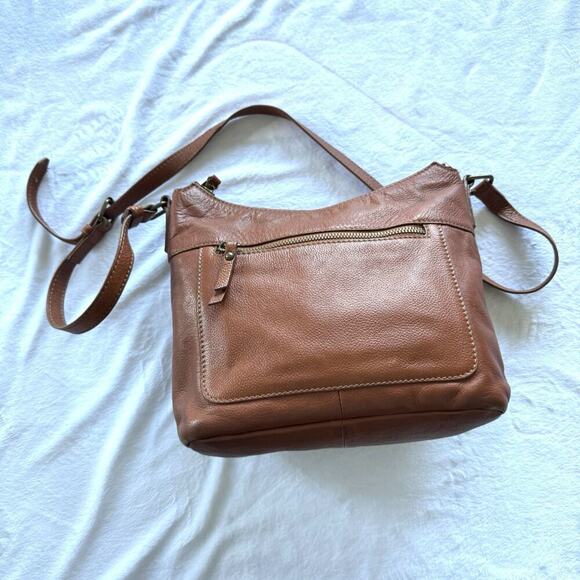STEVEN Steve Madden 100% Pebbled Leather Crossbody Bag Brown - Picture 9 of 13